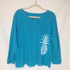 Cottonseed Wear Turquoise Button Front Top